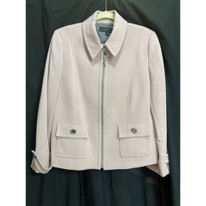 Tahari Light Pink with Grey stitch Blazer size 12.